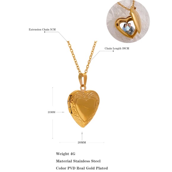 💛Gold plated heart pendant necklace - Picture 4 of 8